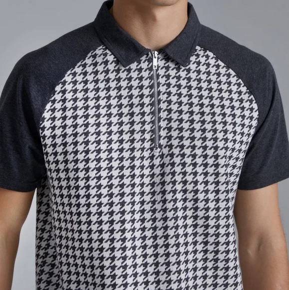 Brand new men's houndstooth Polo - Picture 1 of 7
